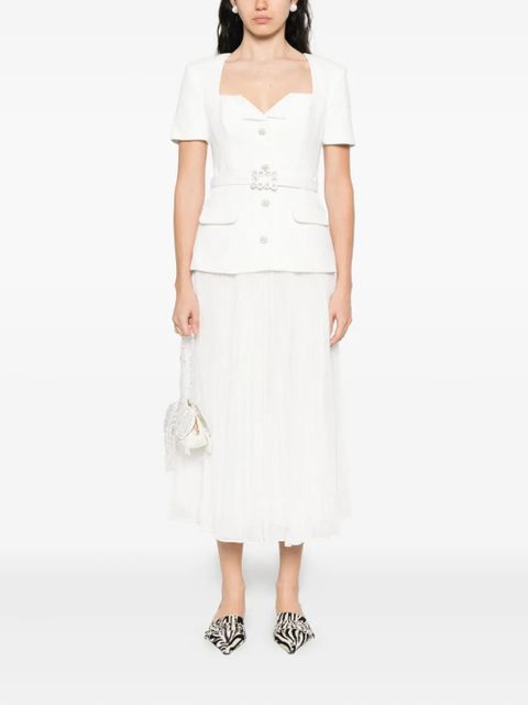 Self-Portrait v-neck midi dress - White