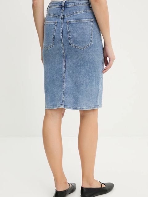 Answear.LAB spódnica jeansowa kolor niebieski mini ołówkowa