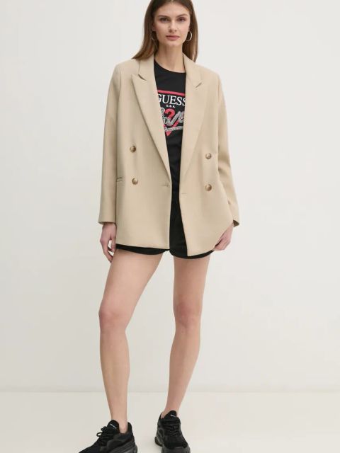 Guess t-shirt bawełniany damski kolor czarny W5RI10 I3Z14