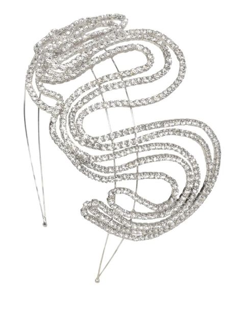 Jennifer Behr rhodium-plated crystal claudette headpiece - Silver - zdjęcie produktu nr 1