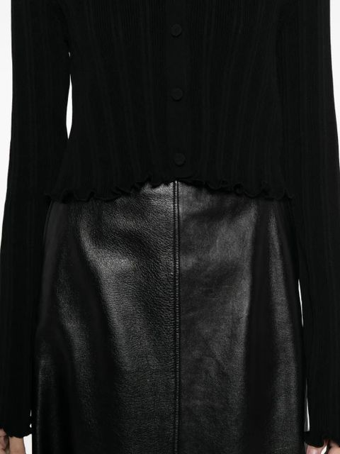Jil Sander frilled cardigan - Black