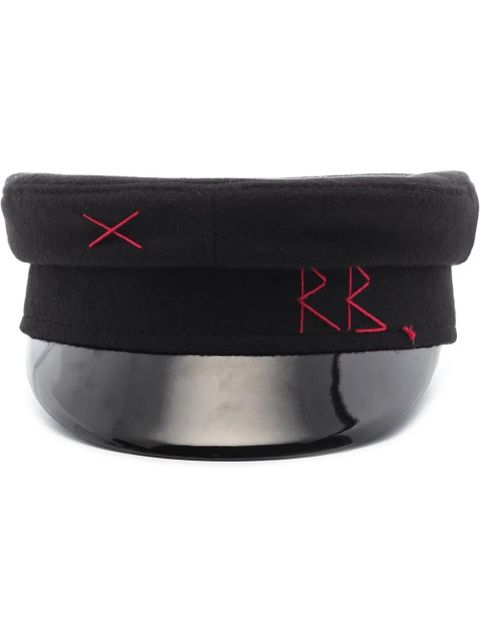 Ruslan Baginskiy embroidered monogram baker boy hat - Black - zdjęcie produktu nr 1