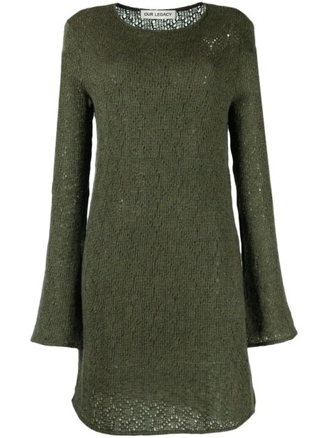 OUR LEGACY Two Face crochet-knit minidress - Green - zdjęcie produktu nr 1