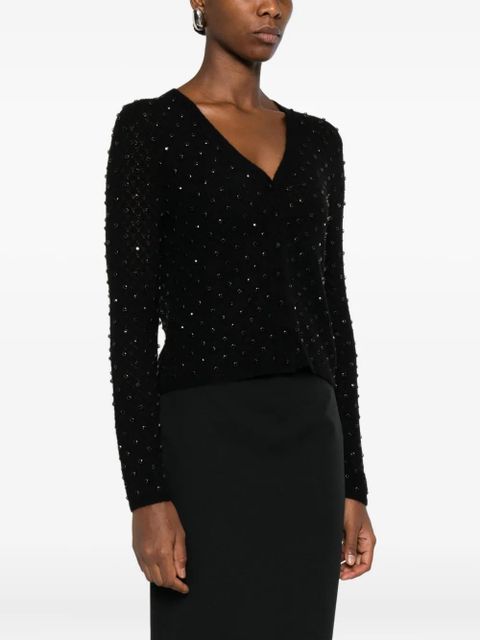 Max Mara embellished v-neck cardigan - Black - zdjęcie produktu nr 2