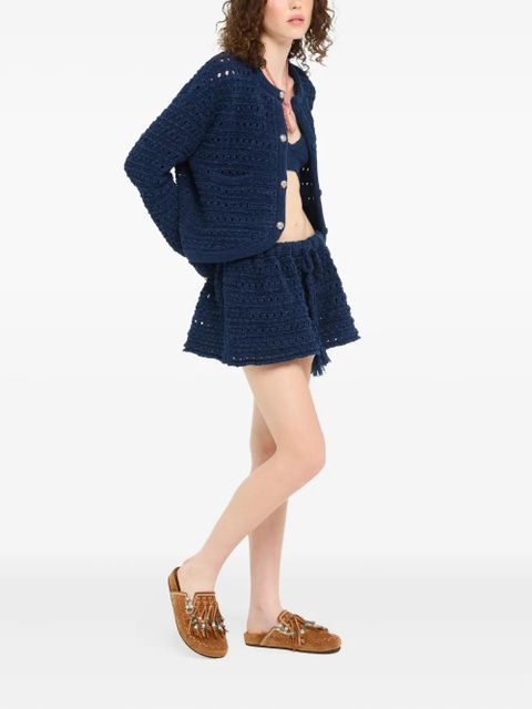 Alanui The Breath Of The Lagoon crochet tassel-detail mini skirt - Blue - zdjęcie produktu nr 2