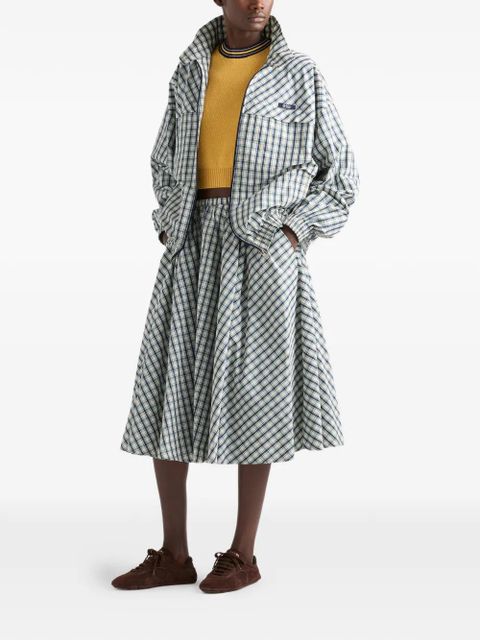 Prada full checked chambray skirt - Blue - zdjęcie produktu nr 2
