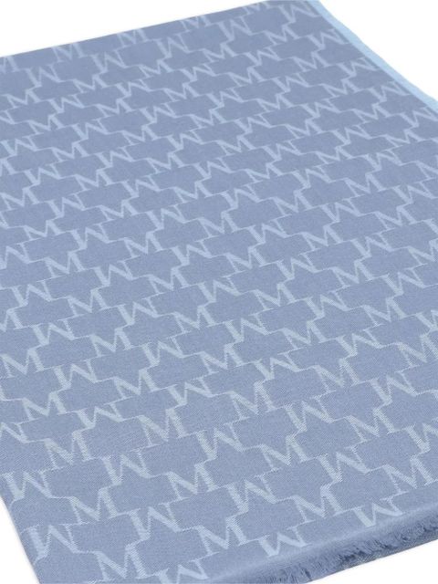 Max Mara monogram-jacquard wool scarf - Blue - zdjęcie produktu nr 2