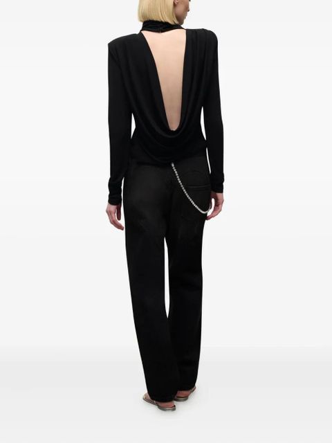 AREA crystal-cluster draped open-back top - Black - zdjęcie produktu nr 2