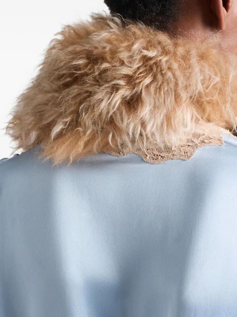 Prada lace-trim midi dress - Blue - zdjęcie produktu nr 2