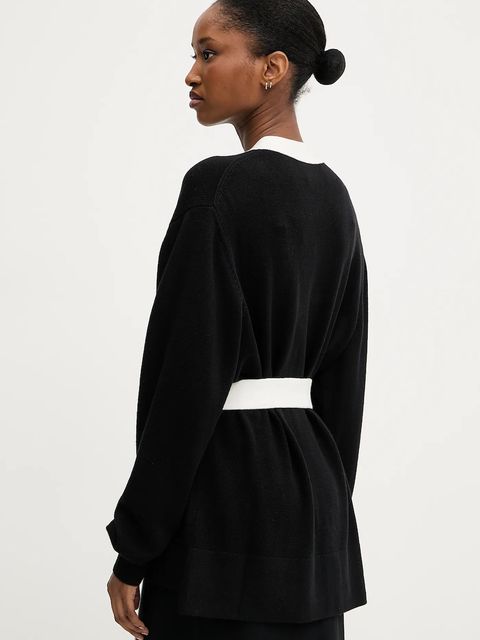 Karl Lagerfeld kardigan z domieszką wełny damski kolor czarny A3W18026 - zdjęcie produktu nr 2