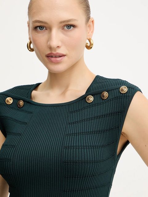 Guess top EVANGELINE damska kolor zielony gładka W5YR12 Z0130