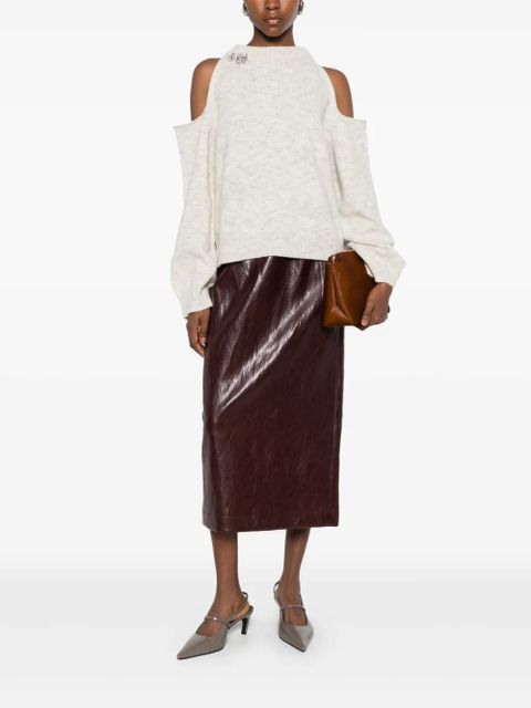 SOLOTRE cut-out detailing sweater - White