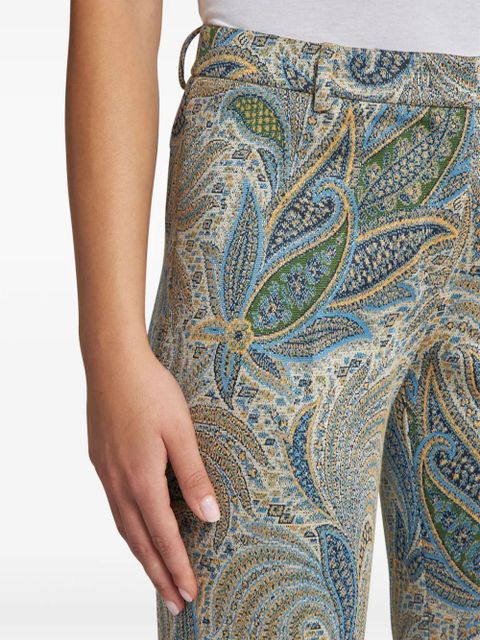 ETRO paisley-jacquard trousers - Blue
