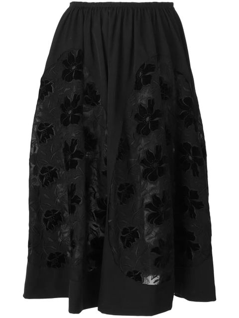 Comme Des Garçons embroidered flared skirt - Black - zdjęcie produktu nr 1