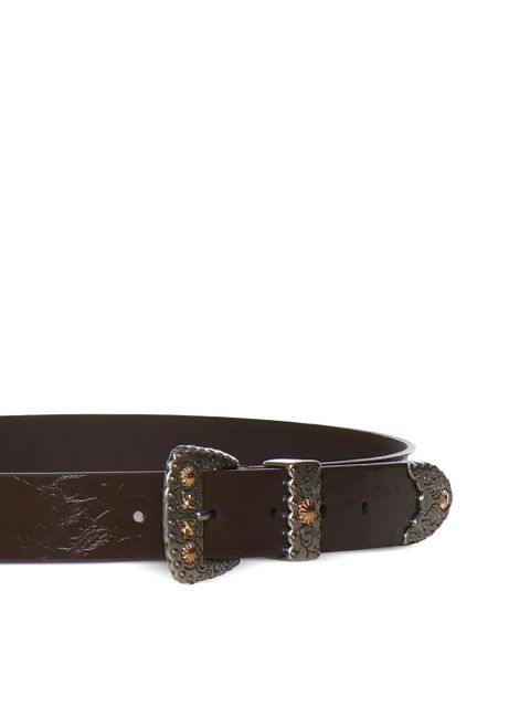 PINKO buckled leather belt - Brown