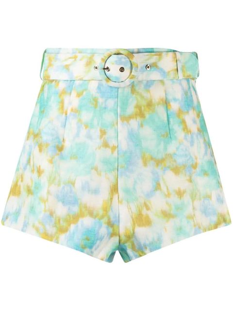 ZIMMERMANN printed belted shorts - Green - zdjęcie produktu nr 1