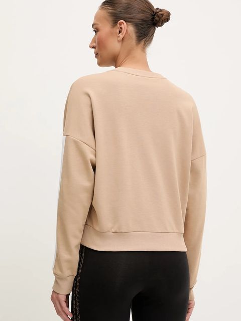 adidas bluza 3-Stripes damska kolor beżowy z aplikacją JX7629