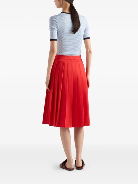 Prada striped silk crew-neck sweater - Blue