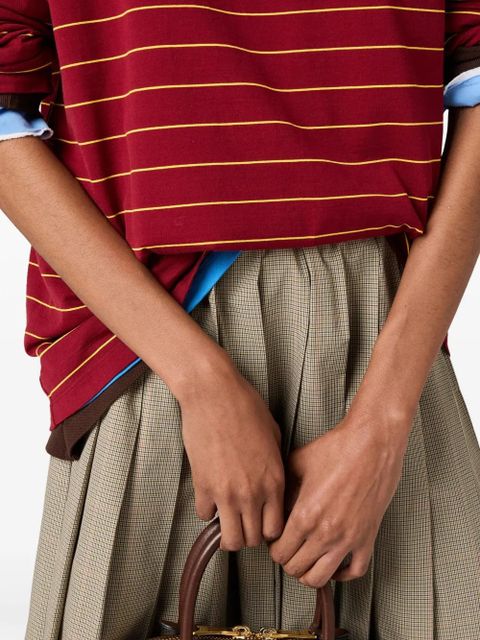 Miu Miu long-sleeved cotton T-shirt - Red