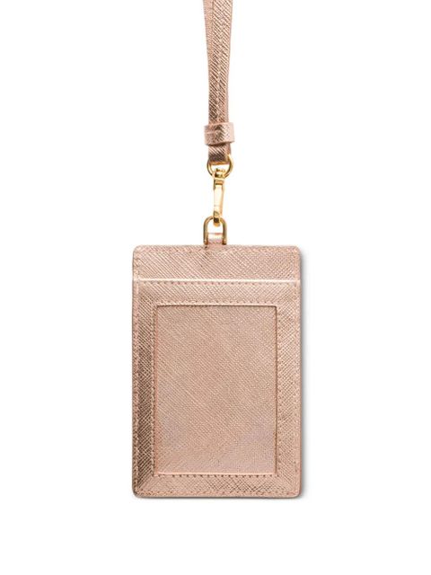 Prada leather badge holder - Pink