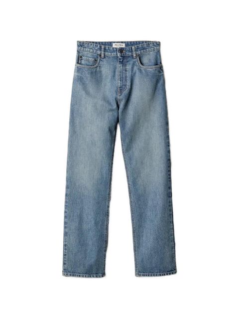 Miu Miu embroidered-logo regular jeans - Blue - zdjęcie produktu nr 2