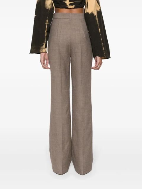 Nanushka Carillo high-waist slim-fit wool trousers - Brown