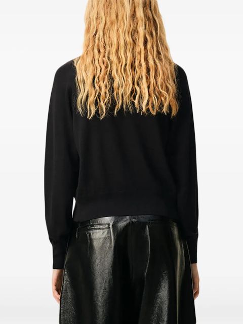 AMI Paris Ami De Coeur chest-embroidery cardigan - Black