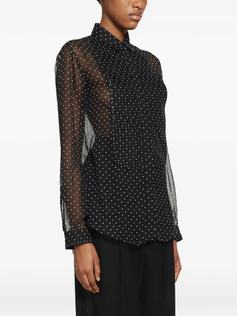 TOM FORD polka-dot silk-chiffon shirt - Black - zdjęcie produktu nr 2