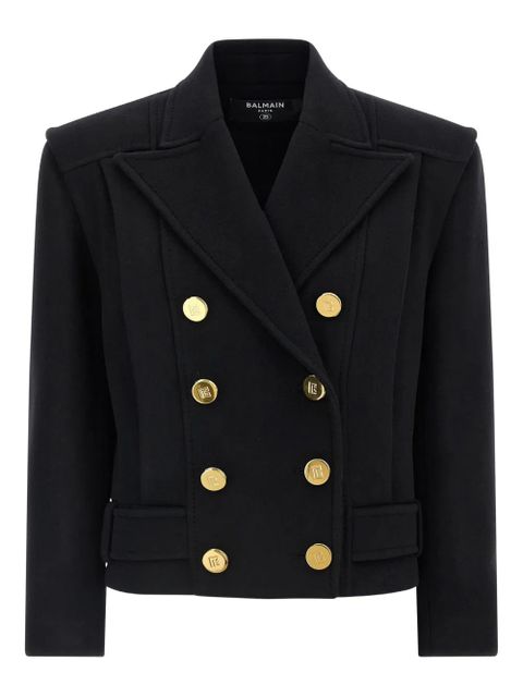 Balmain peak-lapel belted coat - Black - zdjęcie produktu nr 1