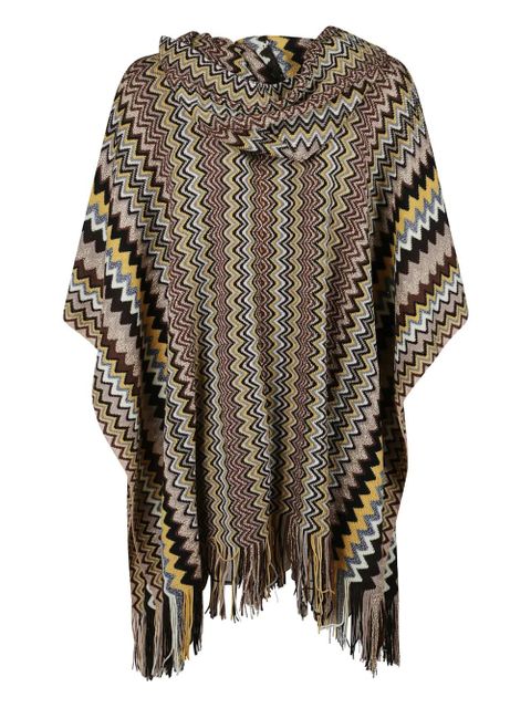 Missoni hooded fringed poncho - Brown - zdjęcie produktu nr 2