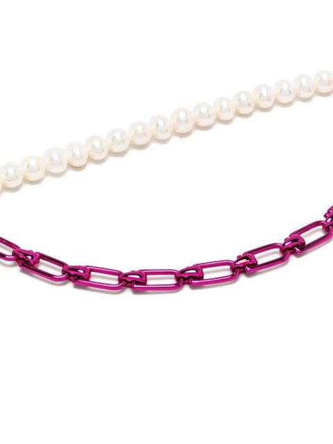 EÉRA 18kt white gold enamel and pearl necklace - zdjęcie produktu nr 2