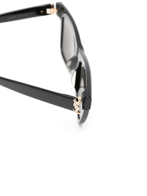 Saint Laurent Eyewear logo-plaque square-frame sunglasses - Black