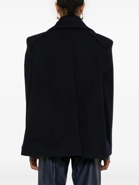 Victoria Beckham pointed-shoulder peacoat - Blue