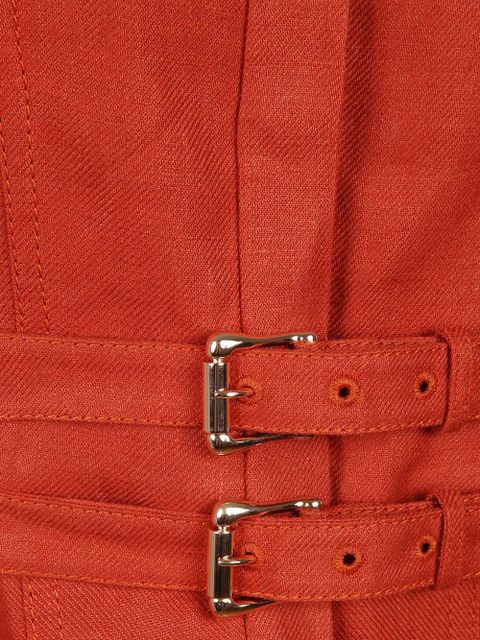 Gabriela Hearst belted pleated dress - Orange