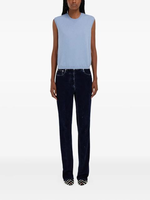 Ferragamo flocked five-pockets trousers - Blue