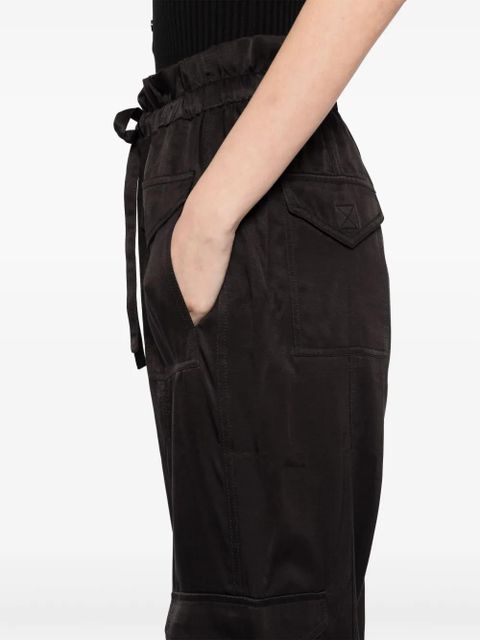 GANNI washed satin trousers - Black