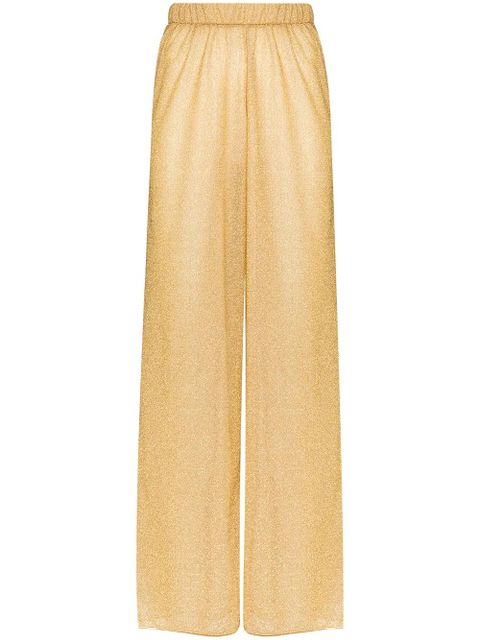 Oséree Lumière metallic wide leg trousers - Gold - zdjęcie produktu nr 1