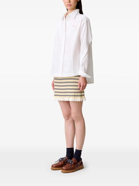 Claudie Pierlot embroidered-logo striped shirt - White