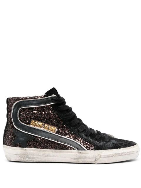 Golden Goose Slide glitter high-top sneakers - Black - zdjęcie produktu nr 1
