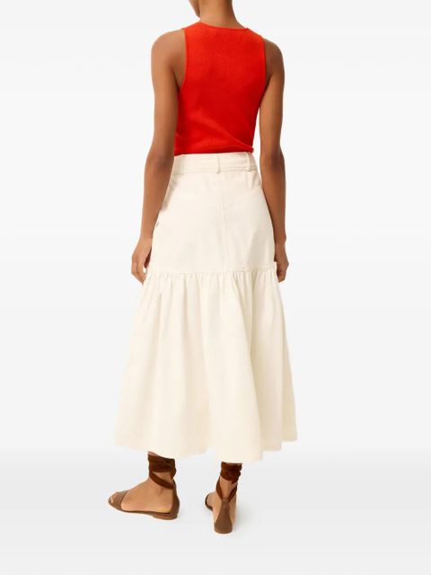 Marie Oliver ruffled full skirt - Neutrals