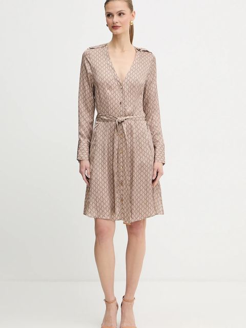 Marciano by Guess sukienka BRITNEY kolor beżowy mini rozkloszowana 5BGK54 7298A