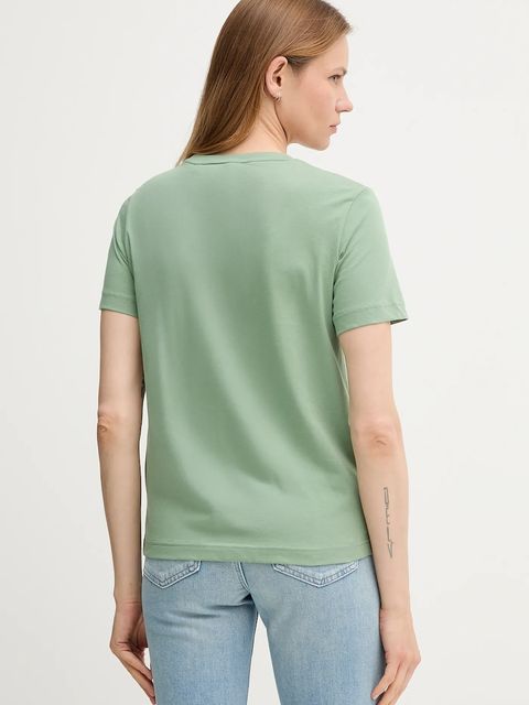 Gant t-shirt bawełniany damski kolor zielony 4202589