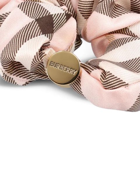 Burberry patterned silk scrunchie - Pink - zdjęcie produktu nr 2