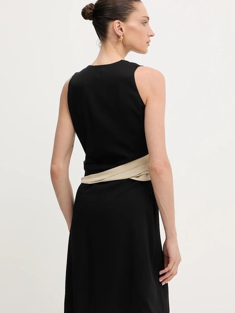 BOSS sukienka kolor czarny mini rozkloszowana 50542870