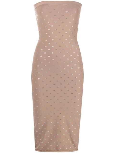 Alexander Wang STRAPLESS MIDI DRESS WITH ELASTIC - Brown - zdjęcie produktu nr 1