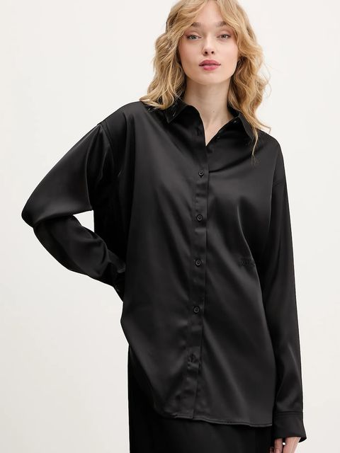 Karl Lagerfeld Jeans koszula damska kolor czarny relaxed z kołnierzykiem klasycznym B1W11038 - zdjęcie produktu nr 1