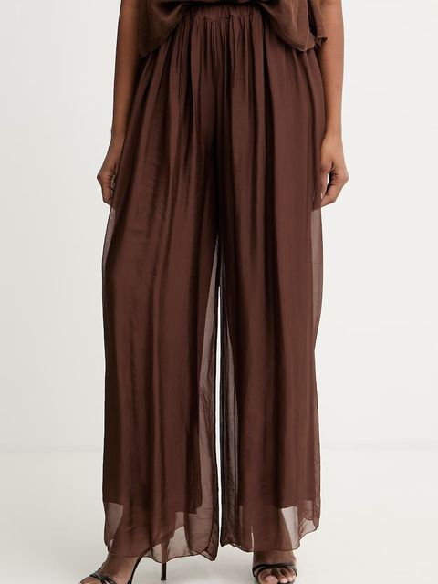Haveone spodnie palazzo damskie z dodatkiem jedwabiu - zdjęcie produktu nr 1