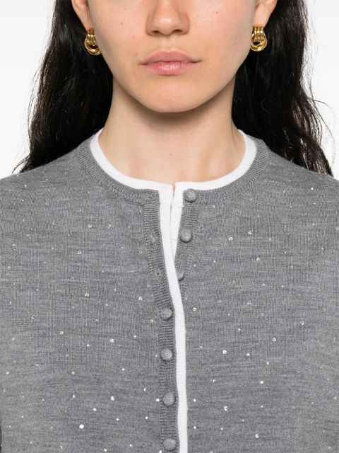 Maje rhinestone-embellished cardigan - Grey