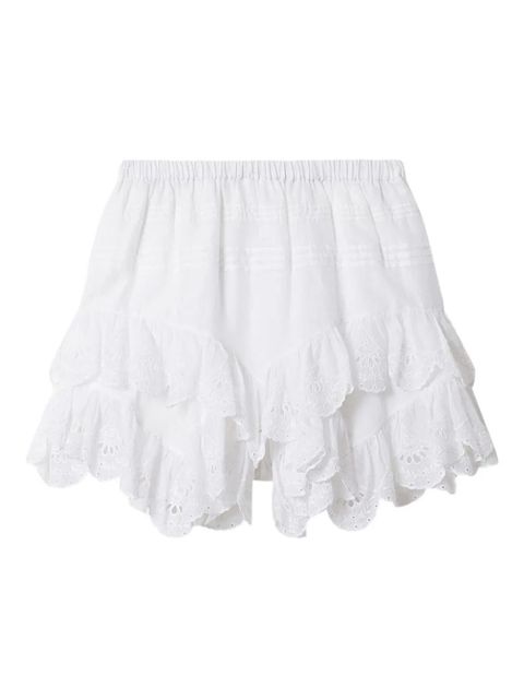 MARANT ÉTOILE Jocadia ruffled shorts - White - zdjęcie produktu nr 1