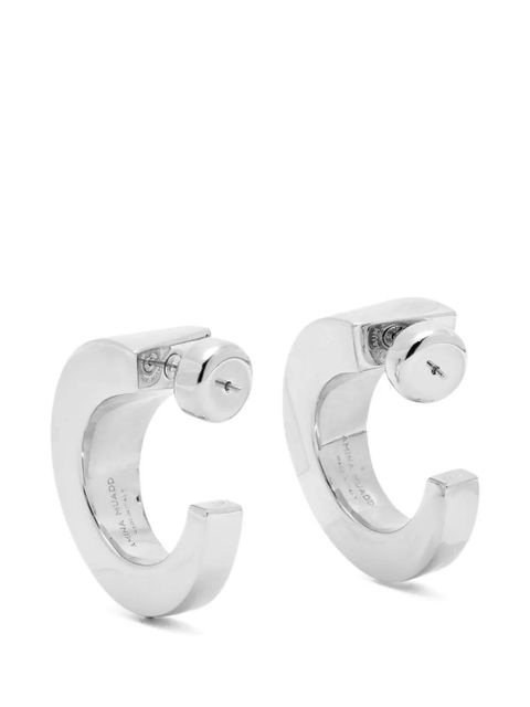 Amina Muaddi block earrings - Silver - zdjęcie produktu nr 2